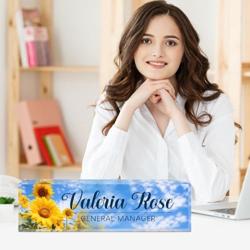 Custom Name Plate for Desk, Acrylic Desk Name Plate Personalized, Employee Appreciation Gifts, Office Desk Accessories for Woman Teacher Nurse, Coworker Gifts for Manager Assistant - Image 2