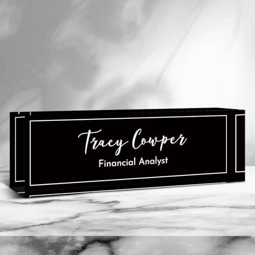 Desk Name Plate Personalized, Custom Name Plate for Desk, Acrylic Desktop Accessories, Office Gift & Decor for Women Men, Teacher Nurse Boss Employee Appreciation Gifts by PersonalizedGifts