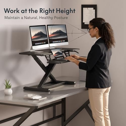 FLEXISPOT Standing Desk Converter, 42", Black - Image 4