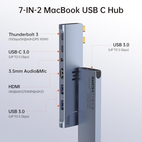 USB C Adapter HDMI Hub for MacBook Air/Pro 2026-2018 Mac Multiport Dongle - Image 2