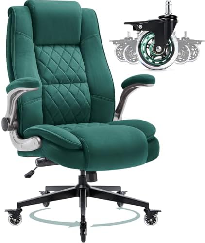 Fabric High Back Office Chair, Thick Padded Ergonomic Computer Desk Chair by Unknown