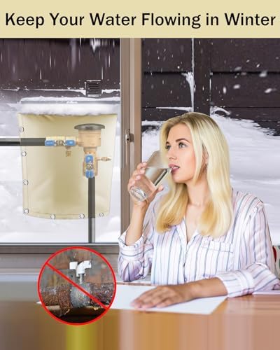Backflow Preventer Pipe Insulation Cover (5°F), POROLIR 24"X24" Thicker Pressure Vacuum Breaker Cover, Water Well Pump Sprinkler Valve Cover for Winter Freeze Protection, Khaki - Image 5