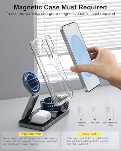 Qi2 25W Magnetic Wireless Charger for Samsung, 3 in 1 Fast Charging Station Compatible with MagSafe for Galaxy S26/S25/S24/S23/Ultra/Plus/Z Fold/Flip 8, Watch Ultra/8/7/6/5 & Buds with 35W Adapter - Image 5