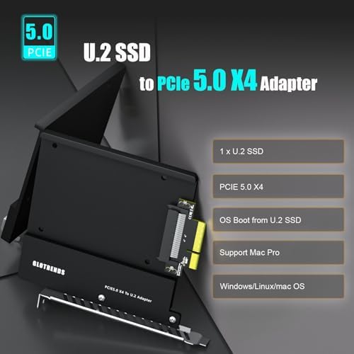 GLOTRENDS PU15 U.2 (SFF-8639) to PCIe 5.0 X4 Adapter, Aluminum Backplate - Image 2