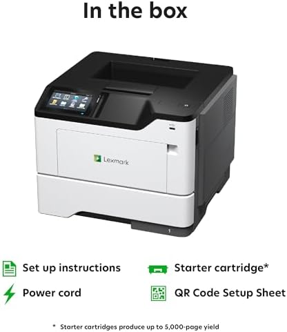 Lexmark MS632dwe Monochrome Laser, Integrated Duplex (2-sided printing), Print Speed: Up to 50 ppm, 4.3-inch color touch screen, Energy Star, Recommended Monthly Page Volume: 2000-20000 pages(38S0500) - Image 5
