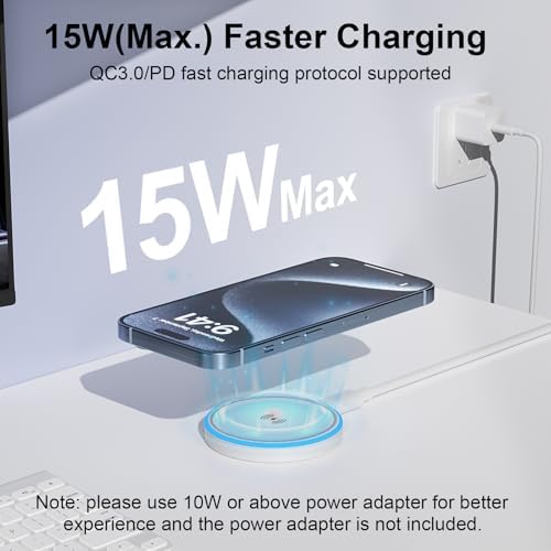 Magnetic Charger 3 Pack 15W Magnetic Wireless Charger Fast Charging Pad Compatible with iPhone 17/16/15/14/13/12 Series & AirPods 4/3/2/Pro Charging Pad with Dual Ports - Image 2