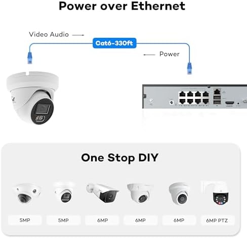 ONWOTE 8 Channel Security Camera System 6MP NVR, 4X 5MP 122° PoE IP Cameras - Image 6