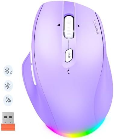 MEETION Wireless Mouse, Ergonomic Bluetooth Mouse for Laptop, Purple by MEETION