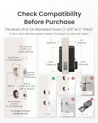DESLOC B200 Fingerprint Smart Door Lock, Keyless Entry Deadbolt - Image 6