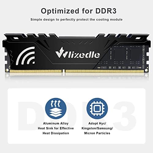 DDR3 RAM 16GB Kit (2x8GB) 1866MHz CL13 UDIMM, Desktop Memory Module PC3-14900 240-Pin 1.5V 2Rx8 Dual Rank Non-ECC Unbuffered PC Computer RAM Stick Upgrade - Black - Image 4
