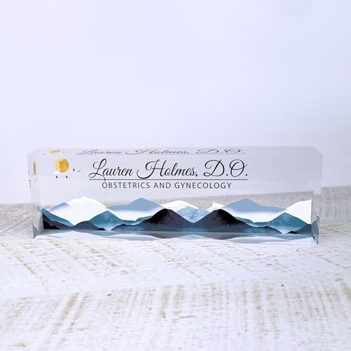 ARTBLOX Personalized Acrylic Desk Name Plate, Mountains Design - Image 3