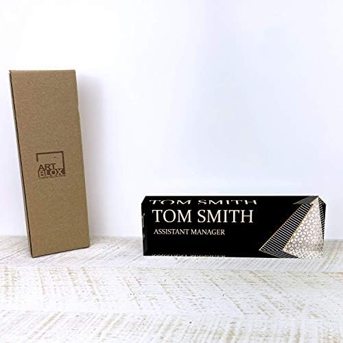 Artblox Office Desk Name Plate Personalized | Custom Name Plates For Desks | Abstract Shapes Design On Clear Acrylic Glass | Cute Office Desk Accessories Customized Gifts - (8" x 2.5") - Image 5
