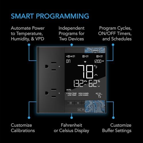 AC Infinity Controller 75, Temperature Humidity Outlet Controller, WiFi App - Image 2