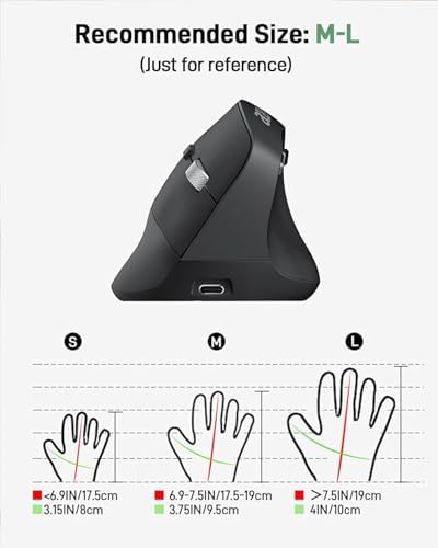 Acer Ergonomic Mouse Wireless, Adjustable DPI Vertical Mouse for Laptop - Image 5