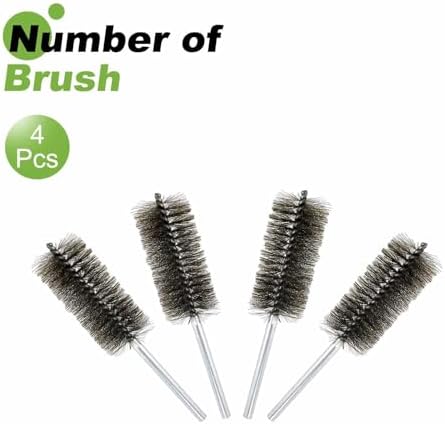 HARFINGTON 4pcs Wire Bore Brush 8 x 1-3/4" 5/16 Inch Shank Stainless Steel Bristles Cleaning Brush for Clean Car Part Tube Kitchen Garage - Image 3