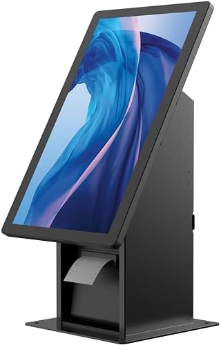 Self Service Kiosk POS Stand - CTA with CPU & Printer Compartments for Digital Signage Displays TV's & Monitors up to 33 Pounds - for Restaurants, Retail & Business - Black - (ADD-SSKPCB) by CTADigital