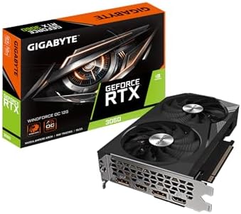GIGABYTE GeForce RTX 3060 WINDFORCE OC 12G (rev. 2.0) Graphics Card, 2X WINDFORCE Fans, 12GB 192-bit GDDR6, GV-N3060WF2OC-12GD Rev2.0 Video Card by Unknown