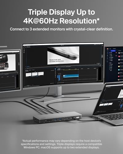 Belkin Thunderbolt 4 Docking Station Triple Display 96W 14 in 1 USB-C Hub - Image 3