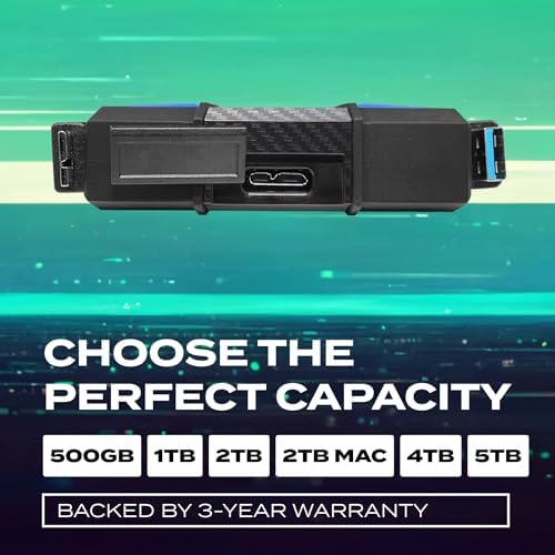 ADATA HD710 Pro - 2 TB External Hard Drive - Shockproof, Waterproof & Dustproof - Durable Storage - For Gamers, Students & Professionals - Mac, PC & Linux Compatible - Black - AHD710P-2TU31-CBK - Image 3