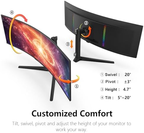 INNOCN 49" 5K2K 240Hz QD-OLED Curved Gaming Monitor, 0.03ms, USB C - 49Q1S - Image 6