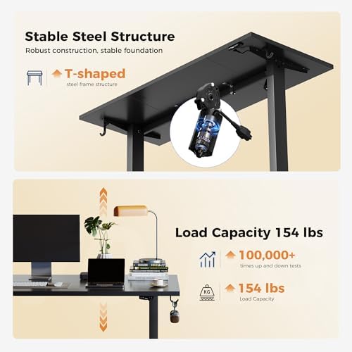 Agilestic 63 * 24 Inch Height Adjustable Electric Standing Desk, Black - Image 5