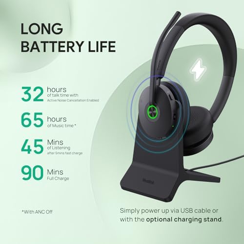 Yealink BH74 Wireless Headset with Mic for Work,Hybrid ANC, Teams Certified - Image 4