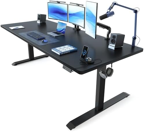 FEZIBO Standing Desk 71 × 37 Inch Electric Height Adjustable, Black by FEZIBO