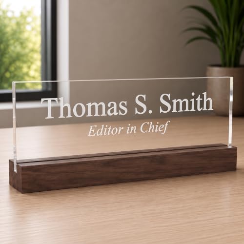 Lasercrafting Personalized Acrylic Office Desk Name Plate, Laser Engraved by Lasercrafting