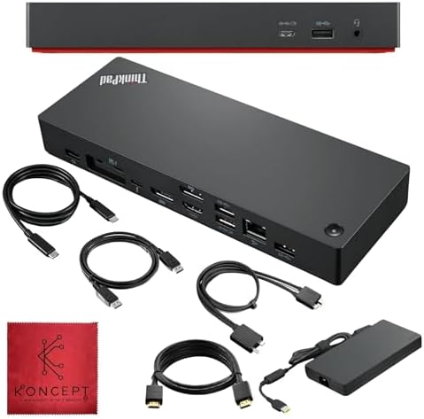 40B00300US Thinkpad Docking Station USB C, 4K Lenovo Thunderbolt 4 Dock by Koncept