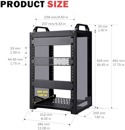 GeeekPi 8U Network Rack, 10 inch Mini Server Rack for Network, Servers, Audio, and Video Equipment, DeskPi RackMate T1, 7.87 inch Depth - Image 3