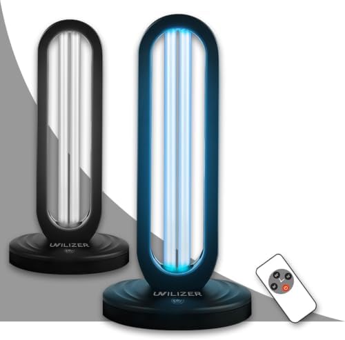UVILIZER Tower (2 Pack) - UV Light Sanitizer & Ultraviolet Lamp with Remote Control (UV-C Cleaner for Home, Room, Office | 38W UVC Disinfection Bulb | Kill Germs, Bacteria, Virus, Dust | USA) by UVILIZER
