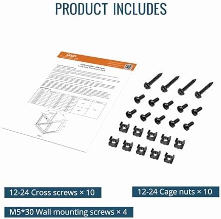 Tecmojo 9U Wall Mount Rack, Server Rack,Open Frame Server Rack,Network Rack for 19inch Computer/AV/Data/IT/Media Equipment,18inch Depth,16inch Apart Mounting Holes,Swing Gate,Square and Tapped Holes - Image 6