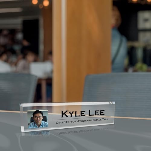 Signs ByLITA Customizable Full Color Acrylic Desk Sign – Upload Your Logo or Photo, Personalized Name Plate 2" x 10" Office Desk Décor - Image 4