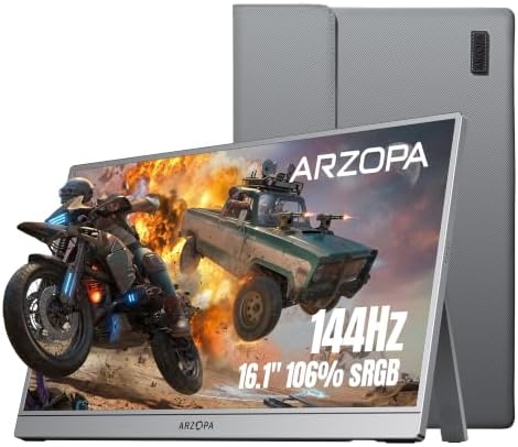 ARZOPA 16.1'' 144Hz Portable Gaming Monitor 106% sRGB-Z1FC Gray by ARZOPA