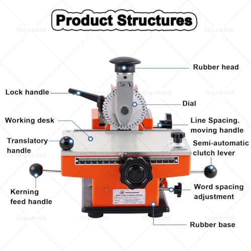 Metal Nameplate Carving Tool, Sign Engraving Machine Printer Small Desktop Semi-Automatic Marking Machine, Dog Tag ID Card Label Embosser 2.5mm - Image 5