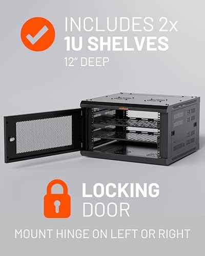 ECHOGEAR 6U Network Rack w/Enclosed Design, Easy Install, 600mm Depth - Image 3