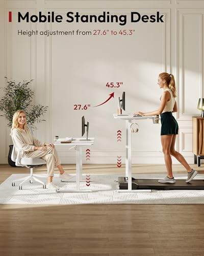 SANODESK 32''x20'' Gas-Spring Lifting Mobile One-Piece Standing Desk - Image 4