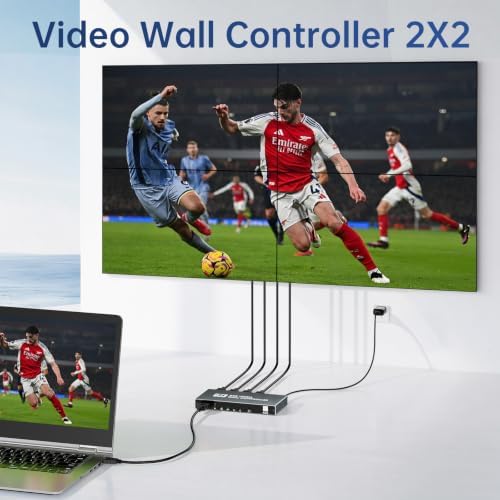 4K HDMl Video Wall Controller 2x2 Processor, Supports 2 HDMI Inputs - Image 4