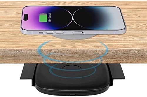 1.57"(40mm) NiiTTER Invisible Wireless Charger, Under Desk Wireless Charger, Under Counter Charging for iPhone 17/16/15/14/13/12/ Samsung Galaxy S25/S24/S23/S22/S21(Adapter Included) by NiiTTER