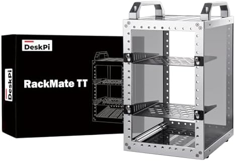 GeeekPi DeskPi RackMate TT Mini Server Rack for Mini PC, Network, Servers, Audio, and Video Equipment, 10 inch 3U/ 7 inch 5U Network Rack, 7.87 inch Depth by GeeekPi