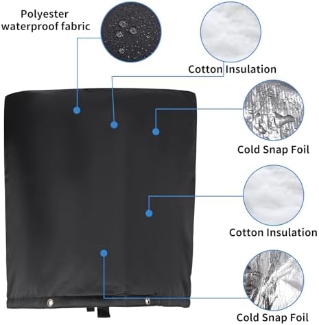 Insulated Backflow Preventer Pouch - Outdoor Pipe Insulation for Winter, Well Pump & Sprinkler Valve Protection (Black 30" W×26" H) - Image 3