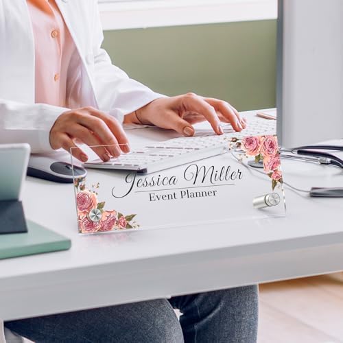 Personalized Acrylic Office Desk Name Plate with Standoff - Image 2