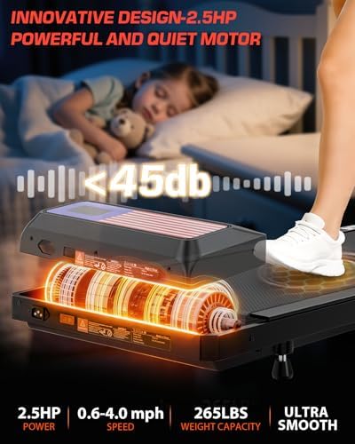 Walking Pad with Incline 10% & Decline -4%, Under Desk Treadmill for Office, Portable Treadmills, Compact Treadmill for Small Space, 265lbs Capacity, Remote Control, Led Display - Image 6