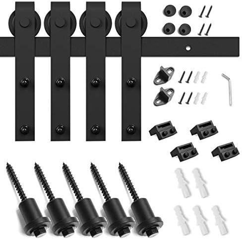 SMARTSTANDARD 6.6 FT Double Barn Door Hardware Kit, Fit 20" Wide Door Panel - Image 4