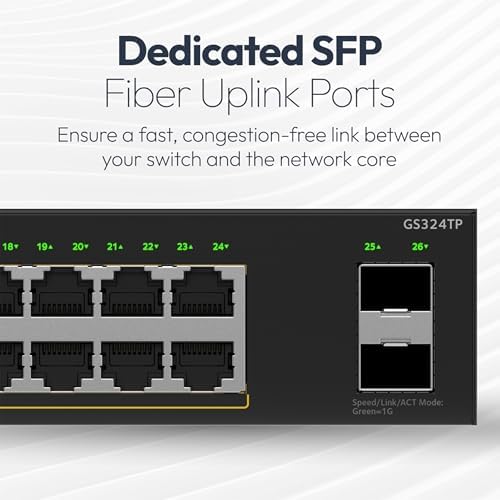 NETGEAR 26-Port Gigabit Ethernet PoE Smart Managed Switch (GS324TPv2) - Image 5