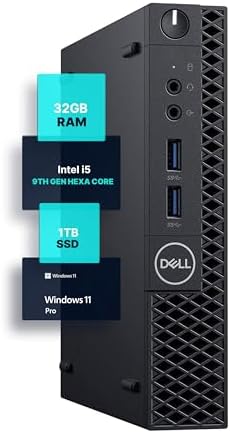 Dell Optiplex 3070 Micro PC | Windows 11 Pro | Intel i5-9500 | 32GB RAM + 1TB SSD | 5G WiFi + BT | Mini Desktop Computer (Renewed) by Amazon+Renewed