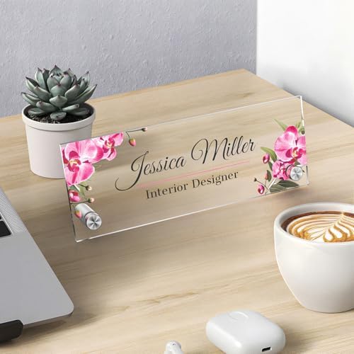 Personalized Acrylic Office Desk Name Plate with Standoff Barrels - Image 2