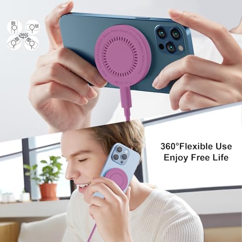 MagSafe Charger 2 Pack 15W Magnetic Wireless Charger Fast Charging Pad Compatible with iPhone 17/16/15/14/13/12 Series & AirPods 4/3/2/Pro Magnetic MagSafe Charging Pad with Dual Ports-Purple - Image 6