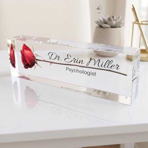 Artblox | Modern Acrylic Desk Plate, Personalized Name Title Sign by Artblox