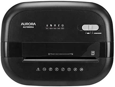 Aurora AU1800XA Anti-Jam 18-Sheet Crosscut Paper/CD and Credit Card Shredder/ 6-Gallon pullout Basket 30 Minutes Continuous Run Time - Image 5